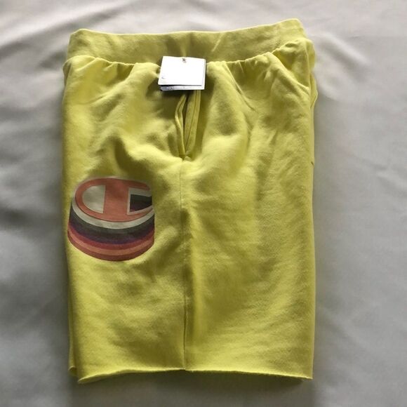 Champion Fleece Shorts Mens Small Yellow - Picture 1 of 2